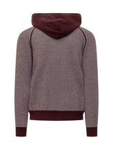 Lorenzoni Two-Tone Wool Zip Hoodie in Burgundy - Black Friday – ENG | Lidia Shopping