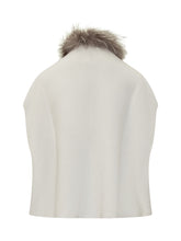 White Knit Cape with Fur Trim Nima - Collezione Happy Birthday | Lidia Shopping