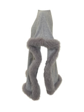 Grey Wool Poncho with Fur Trim Nima - Collezione Happy Birthday | Lidia Shopping