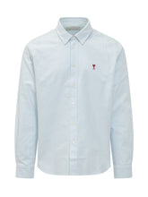 Classic LS Striped Shirt with Button Down Collar and Logo - Ami Alexandre Mattiussi | Lidia Shopping