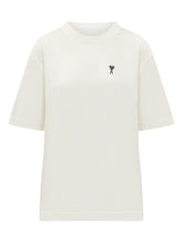 AMI ALEXANDRE MATTIUSSI - T-Shirt Boxy Fit con Logo - Beige | Lidia Shopping ® | Official Website