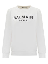 Balmain Kids White Paris Logo Sweatshirt - Balmain Kids | Lidia Shopping
