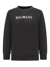 Balmain Kids Black Sweatshirt with Multicolor Logo - Balmain Kids | Lidia Shopping