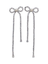 SELF-PORTRAIT - Orecchini A Fiocco Con Cristalli - Argento - LIDIASHOPPING® - Official Website