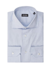 ZEGNA - Tailored Shirt With Classic Collar - Blue | Lidia Shopping | Official Website