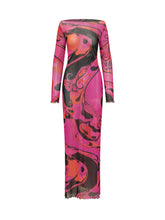 PUCCI - Long Tulle Dress with Abstract Print - Pink - LIDIASHOPPING® - Official Website