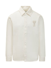 AMI ALEXANDRE MATTIUSSI - Overshirt con Bottoni e Logo Ricamato - Bianco | Lidia Shopping ® | Official Website
