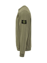 STONE ISLAND - Crewneck Sweatshirt with Logo Patch - Green | Lidia Shopping | Official Website