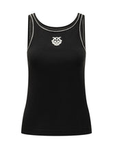 PINKO - Canotta a Costine con Logo Ricamato - Nero | Lidia Shopping | Official Website