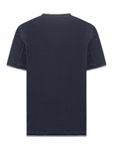 Navy blue T-shirt with contrast details - Brunello Cucinelli | Lidia Shopping