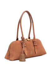 PINKO - Bowling Baguette Bag with Handles and Zip - Brown - LIDIASHOPPING® - Official Website