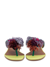 Flat thong sandals with decorative pom poms - Collezione Happy Birthday | Lidia Shopping