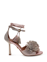 Heeled sandals with ankle tie and pom poms - Collezione Happy Birthday | Lidia Shopping