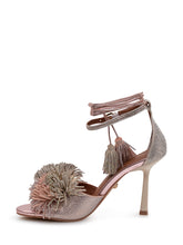 Heeled sandals with ankle tie and pom poms - Collezione Happy Birthday | Lidia Shopping