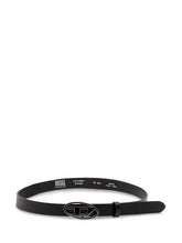 DIESEL - Slim belt with oval buckle - Black - LIDIASHOPPING® - Official Website