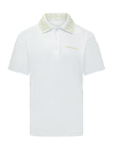 CASABLANCA - Polo con Colletto Ricamato Motivo Foglie - Bianco | Lidia Shopping ® | Official Website