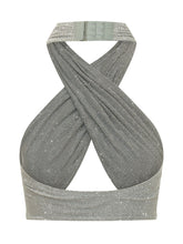 TWENTY FOURHAITCH - Top con Scollo Incrociato e Dettaglio Drappeggiato - Grigio | Lidia Shopping | Official Website