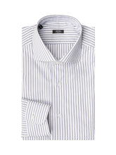 BARBA - Striped Shirt with Italian Collar - Blue - LIDIASHOPPING® - Official Website