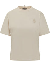 T-Shirt a Maniche Corte con Logo Ricamato - Abbigliamento Donna | Lidia Shopping