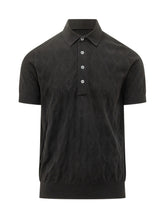 KNIT DE MONSIEUR - Polo con Motivo Geometrico - Nero - LIDIASHOPPING® - Official Website