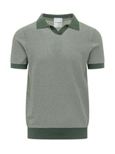 KNIT DE MONSIEUR - Polo a Maniche Corte con Colletto e Motivo Bicolore - Verde | Lidia Shopping | Official Website