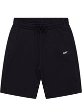 OFF-WHITE KIDS - Sweatshorts with Diag Paint Print - Black - LIDIASHOPPING® - Official Website
