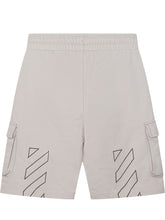 OFF-WHITE KIDS - Cargo Sweatshorts with Arrow Print - Beige - LIDIASHOPPING® - Official Website