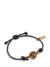 VERSACE - Cord Bracelet with Medusa Element - Black | Lidia Shopping | Official Website