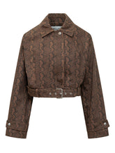 Giubbino Corto con Cintura e Stampa Pitonata - Abbigliamento Donna | Lidia Shopping