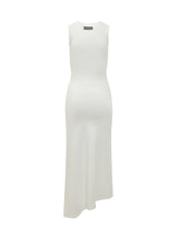 MARINE SERRE - Pearl Logo Midi Dress with Asymmetric Hem - White - LIDIASHOPPING® - Official Website