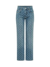 Jeans Straight in Denim con Motivo All Over - Abbigliamento Donna | Lidia Shopping