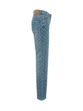 Jeans Straight in Denim con Motivo All Over - Abbigliamento Donna | Lidia Shopping