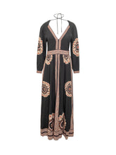 Long Dress with V Neck and Print - Baandsh | Lidia Shopping