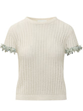 Top Sponge Rib con Girocollo e Applicazioni sulle Maniche - Abbigliamento Donna | Lidia Shopping