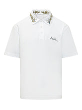 AMIRI - Polo con Colletto Ricamato e Bottoni - Bianco - LIDIASHOPPING® - Official Website