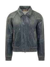 BURBERRY - Giacca Denim con Collo Classico - Blue | Lidia Shopping | Official Website