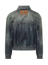 BURBERRY - Giacca Denim con Collo Classico - Blue | Lidia Shopping | Official Website