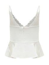 Top in Raso con Pizzo Bianco - Abbigliamento Donna | Lidia Shopping