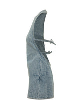 Mini Abito in Denim Effetto Croco - Abbigliamento Donna | Lidia Shopping
