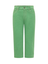VERSACE - Denim Trousers with Front Closure and Pockets - Green - LIDIASHOPPING® - Official Website