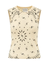 KUJTEN - Top Ribbi in Maglia a Coste con Motivo Bandana - Giallo | Lidia Shopping ® | Official Website