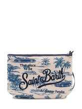 MC2 SAINT BARTH - Aline Pouch with Palm Trees Print - White | Lidia Shopping | Official Website