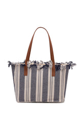 Borsa Tote City a Righe con Logo Ricamato - Borse a Tracolla Donna | Lidia Shopping