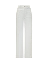 VICTORIA BECKHAM - Pantalone con Tasche e Gamba Dritta - Bianco | Lidia Shopping | Official Website