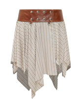 Gonna Asimmetrica a Righe con Cintura - Abbigliamento Donna | LIDIASHOPPING