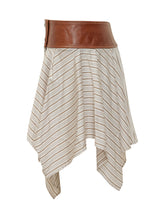 Gonna Asimmetrica a Righe con Cintura - Abbigliamento Donna | LIDIASHOPPING