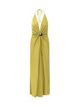 SIMONA CORSELLINI - Long Dress with Deep Neckline and Central Detail - Green | Lidia Shopping | Official Website