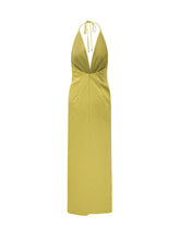SIMONA CORSELLINI - Long Dress with Deep Neckline and Central Detail - Green | Lidia Shopping | Official Website