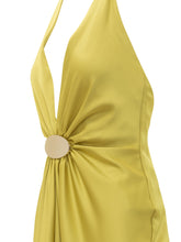 SIMONA CORSELLINI - Long Dress with Deep Neckline and Central Detail - Green | Lidia Shopping | Official Website