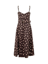 REBECCA VALLANCE - Abito Midi Vivianne Strap a Pois - Marrone - LIDIASHOPPING® - Official Website